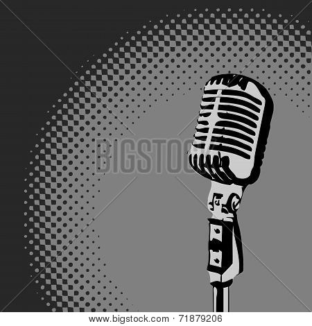 Retro Microphone Spotlight vector