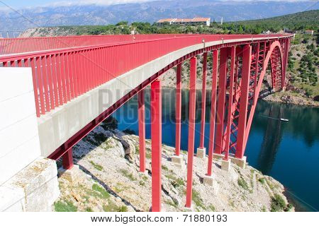 New Maslenica Bridge To The Island Of Pag (croatia)