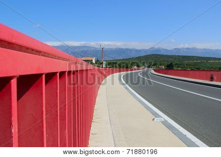 New Maslenica Bridge To The Island Of Pag (croatia)