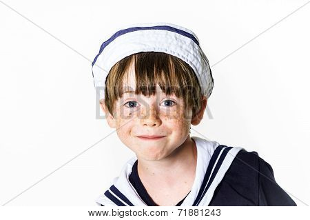 Cute Little Boy Dressed In Sailor Suit