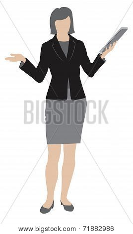 Businesswoman Holding Tablet Pc