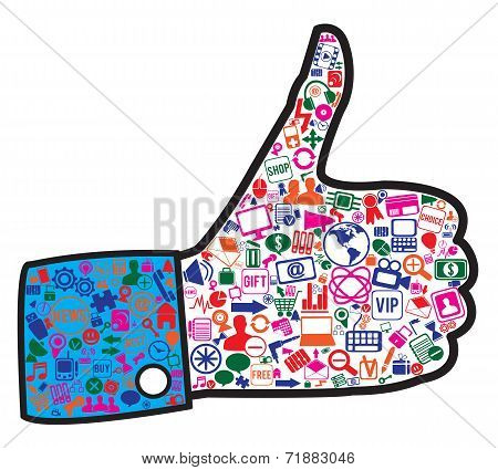 Hand With Social Media Icons