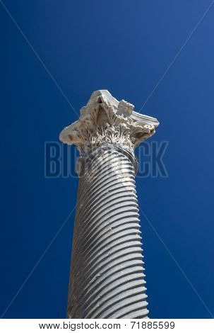 Ancient column from the Roman city of Kourian in Cyprus