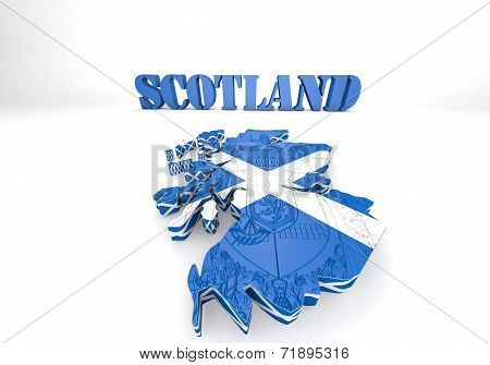 Scotland Map Flag 3D Illustration