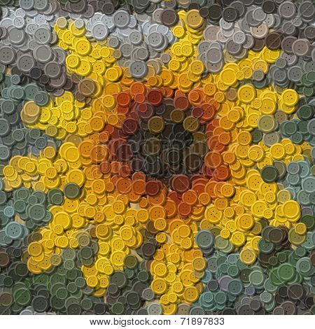 Flower Sewing Buttons Image Generated Background