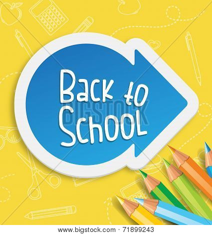 Back to School Word with Arrow