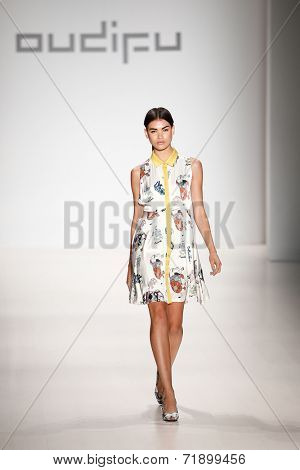 NEW YORK-SEP 8: A model walks the runway at the OUDIFU fashion show during Mercedes-Benz Fashion Week Spring/Summer 2015 at The Salon at Lincoln Center on September 8, 2014 in New York City.