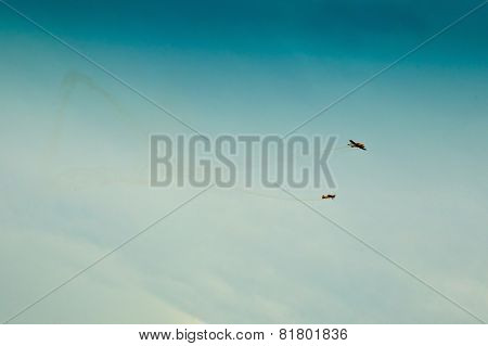 Two aircraft in the sky