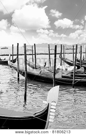 Gondolas Near Doge's Palace, Venice