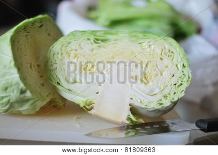 Green Cabbage And Chinese Sausages
