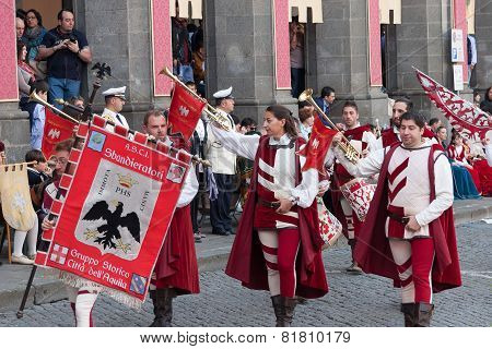 Acquapendente, ITALY - MAY 18 2014, Festa dei Pugnaloni Festival in the City Center