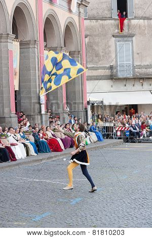 Acquapendente, ITALY - MAY 18 2014, Festa dei Pugnaloni Festival in the City Center
