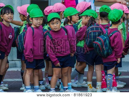 Japanese Students In Osaka, Japan