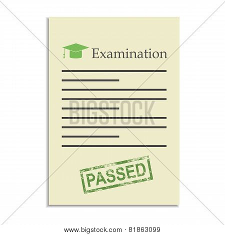 Examination Paper With Passed Stamp