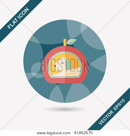 Pet Bed Flat Icon With Long Shadow,eps10