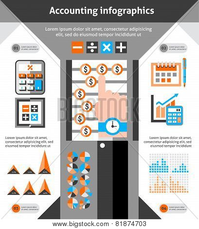 Accounting infographics set