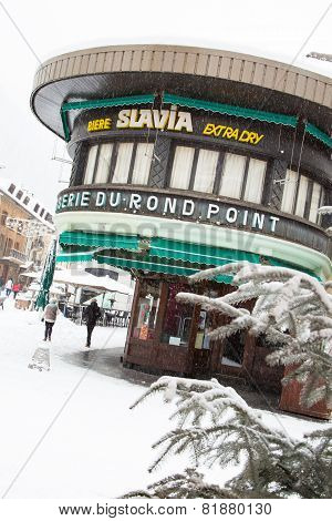 Restaurant at the square in Chamonix