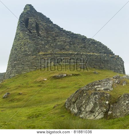 Scottish Antique Stone Construction, Broch. Carloway. Lewis Isle