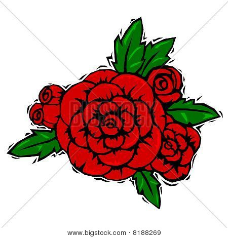 Rosas de xilogravura