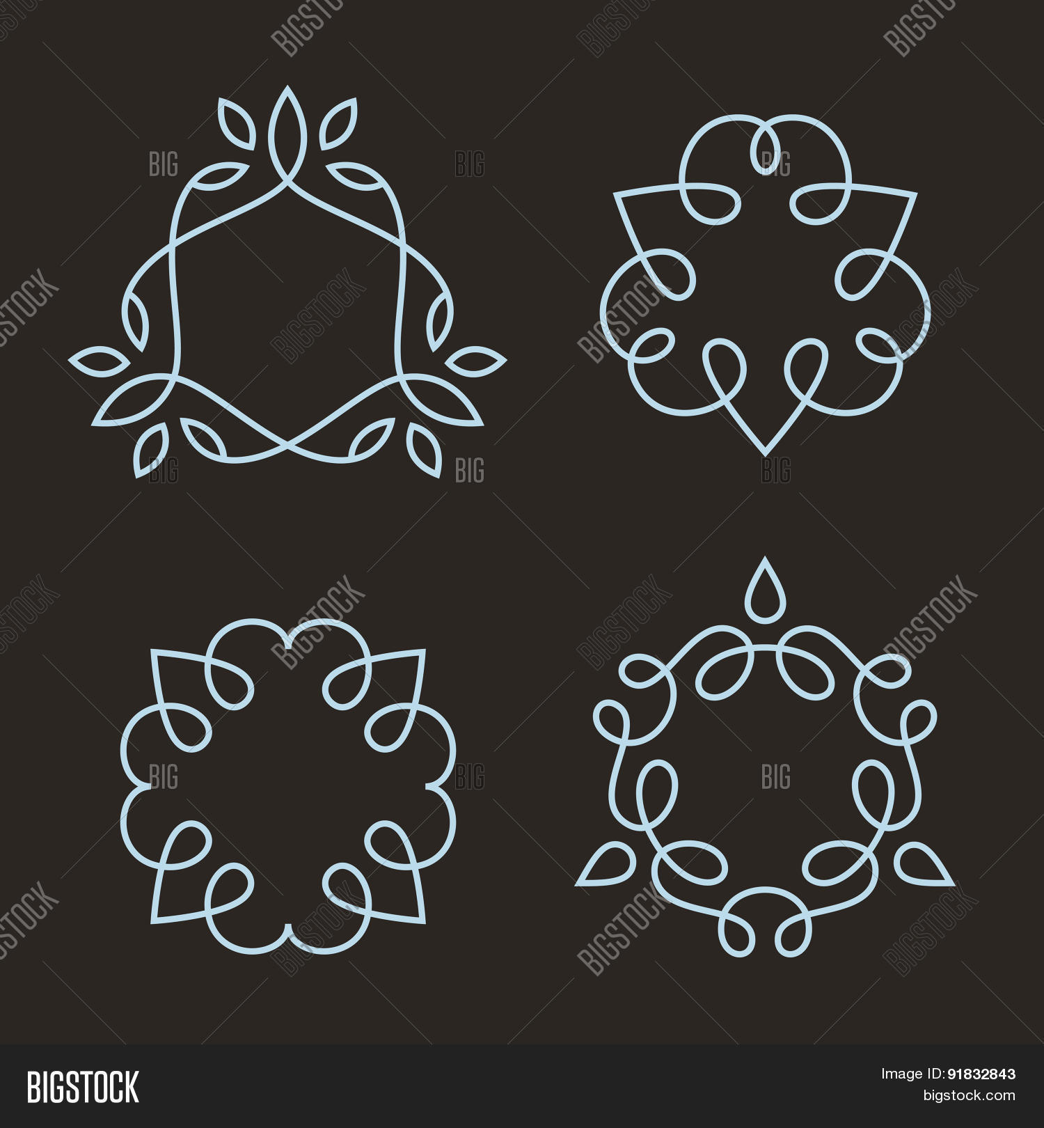Set Simple Line Art Vector & Photo (Free Trial) | Bigstock