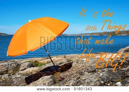 Swedish Coast  Quote Little Things Make Life Big