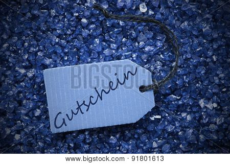 Purple Stones With Label Gutschein Means Voucher