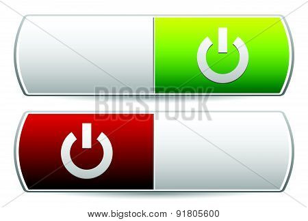 Power Buttons. Icons With Power Symbol. Vector.