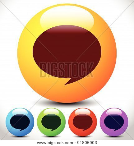 Set of Colorful Speech Bubbles Vector Icon. Editable Graphics.