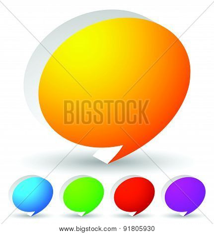 Set of Colorful Speech Bubbles Vector Icon