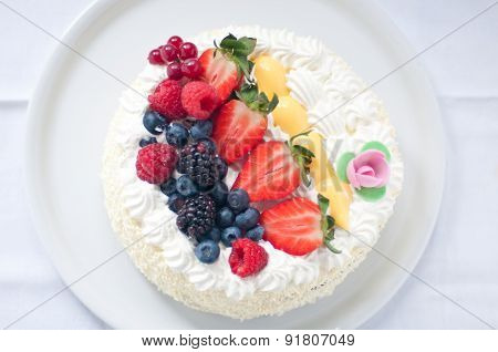 Saint honore cake with whipped cream flour and eggs