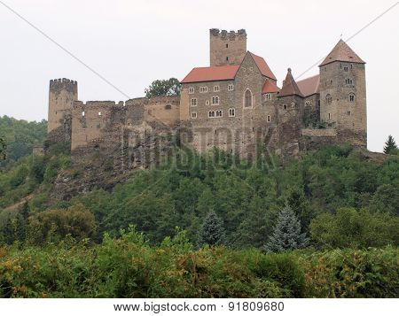 view preserved Medieval castle in Hardegg Niederösterreich