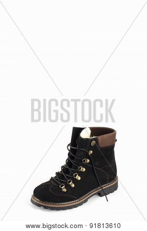 female boots isolated on white  with skin