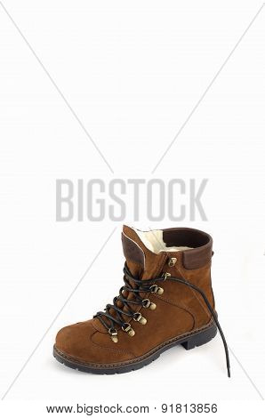 female boots isolated on white  with skin