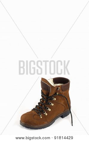 female boots isolated on white  with skin