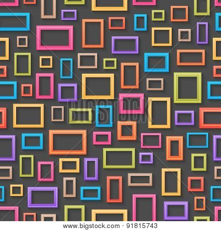 Colorful picture frames seamless background