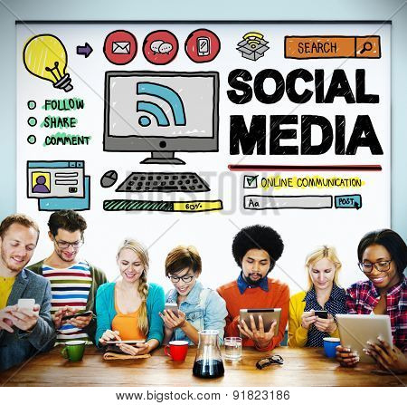 Social Media Social Networking Technology Connection Concept