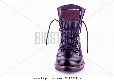 Black women's boots on a white background