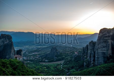 Beautiful sunset view on the mountains