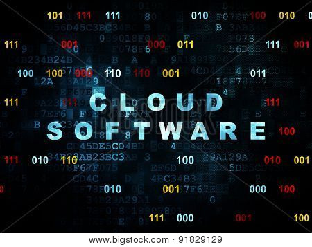 Cloud technology concept: Cloud Software on Digital background