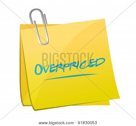 Overpriced Post Sign Concept Illustration