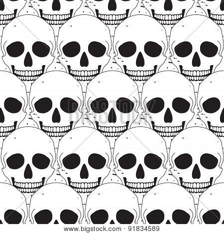 Simple Skull Seamless Pattern