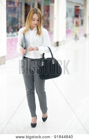 Business Girl In A Hurry