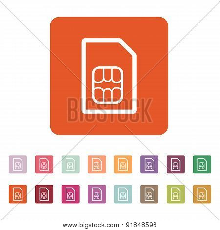 The Sim Card Icon. Sim Card Symbol. Flat