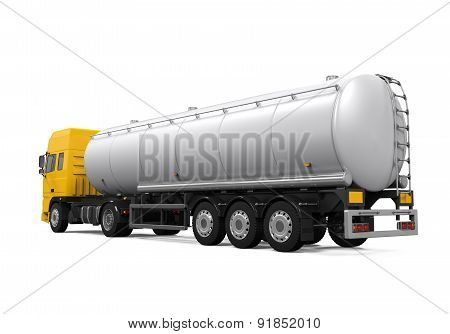 Yellow Fuel Tanker Truck