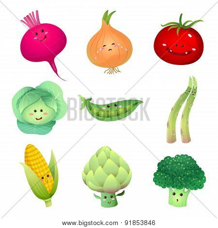 Cute Vegetables Characters-set 2