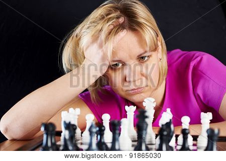 Woman Playing Chess