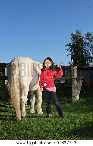 Young Girl With A Horse In Denmark