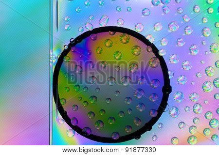 Amazing colors of white light that pass through the clear plastic, water drops and CPL filter.