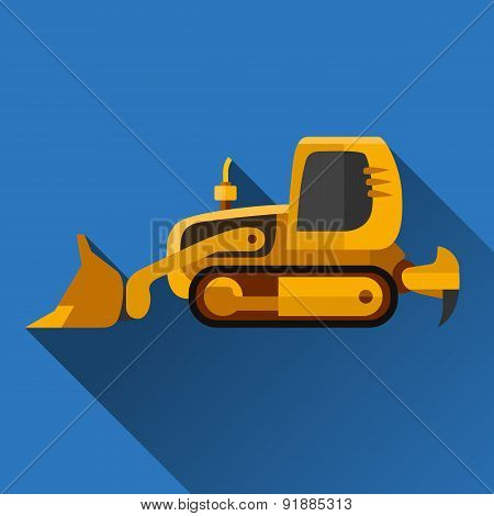 Loader Dozer Flat Icon