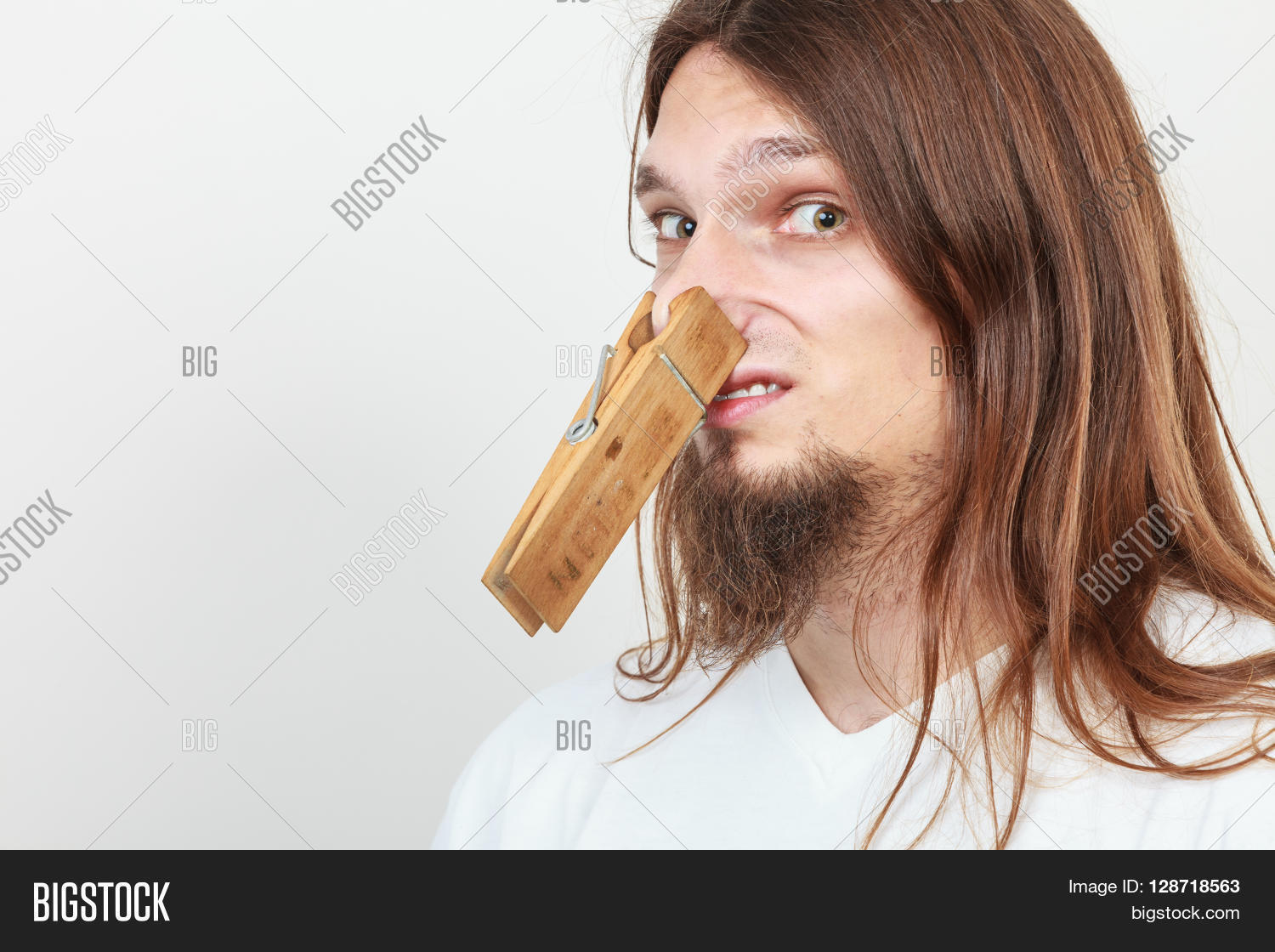 Man Clothespin On Nose Image & Photo (Free Trial) Bigstock
